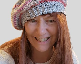 Butterfly Bay Beret Crochet Pattern: Textured 100% Cotton Summer Hat (PDF Download)