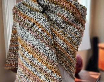 Honey Drift Crochet Wrap Pattern: Textured, Cozy Shawl (PDF)