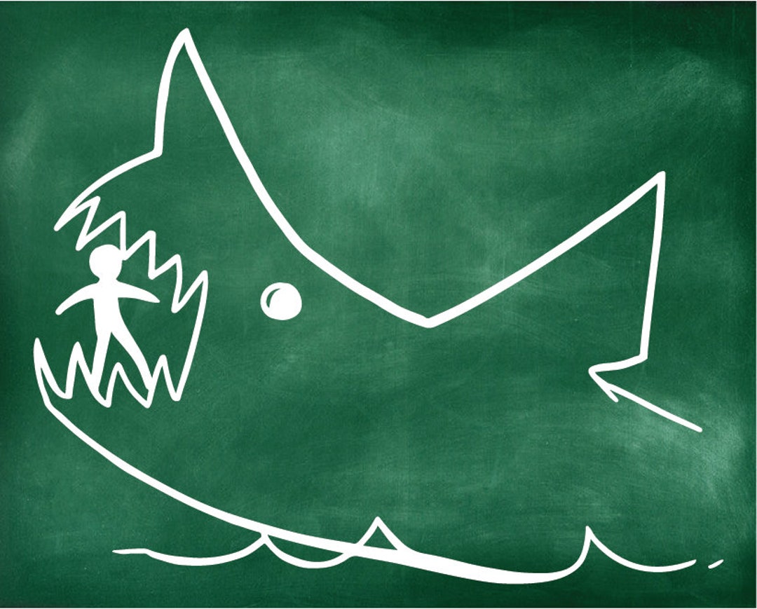 Jaws Chalkboard Sticker Etsy