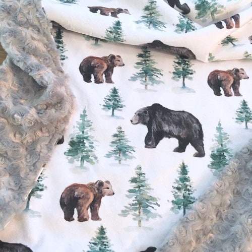 Muslin Baby Blanket Bear Baby Blanket Bamboo Blanket Muslin Etsy