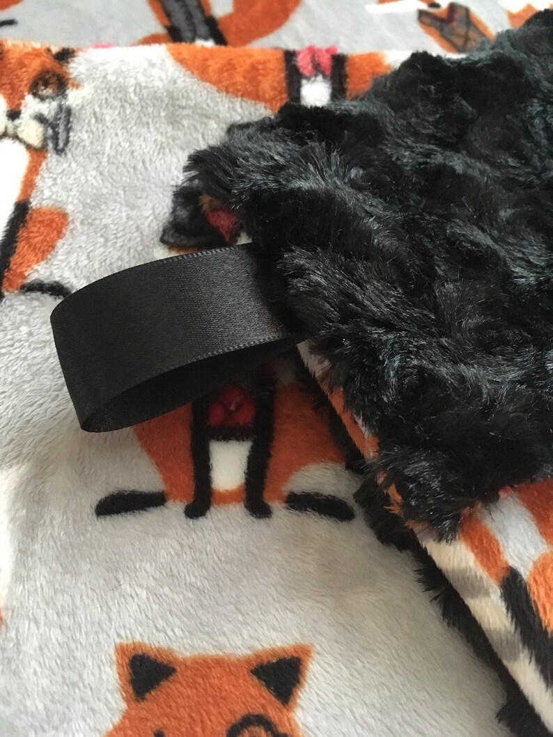Fox Lovey Fox And The Houndstooth Minky Lovey Fox Blanket Hipster Fox Boy Lovey Baby Blankets Home Living Delage Com Br