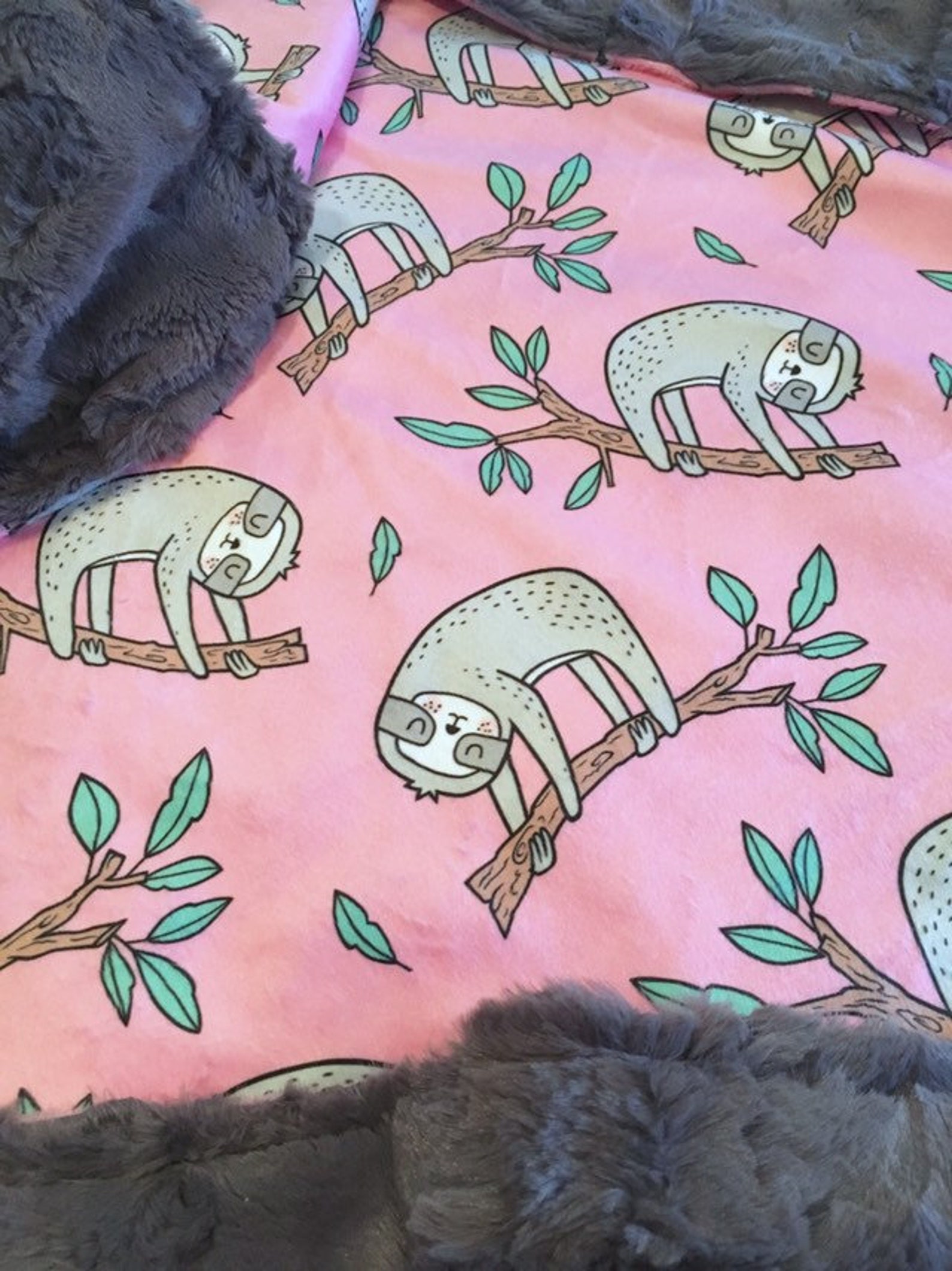 Sloth Baby BlanketGirl Sloth BlanketPink SlothBaby Etsy