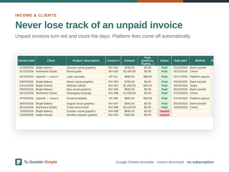 Freelance Income Tracker Spreadsheet, 1099 Quarterly Tax Calculator ...