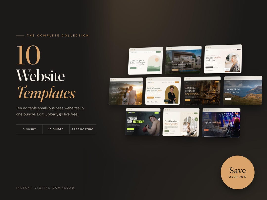 Website Template Bundle, 10 Small Business Websites, Therapist, Realtor ...