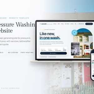 Modello di sito web per lavaggio a pressione, sito web per attività di lavaggio a pressione, pulizia delicata degli esterni, preventivo immediato, HTML modificabile