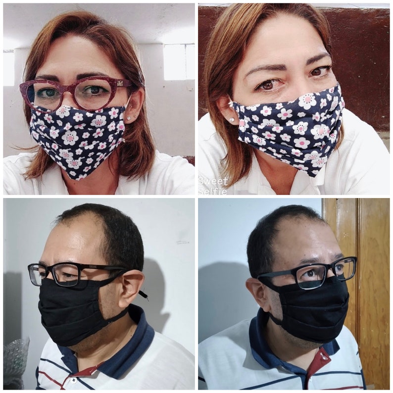 Face Mask READY to SHIP With Filter Pocket Nose Wire and Tie Etsy