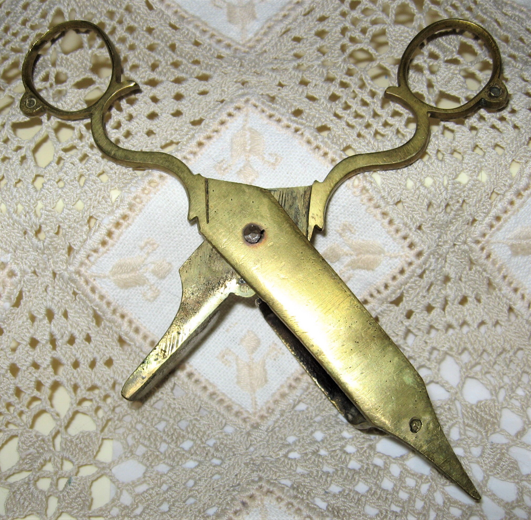 Vintage Brass Candle Wick Trimmer and Snuffer with Hand Etsy