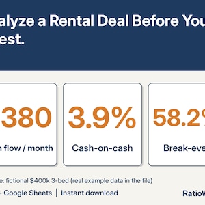 Short Term Rental Calculator Spreadsheet, STR Deal Analyzer for Airbnb & Vrbo Hosts, Break Even Occupancy, Cash Flow, Excel Google Sheets