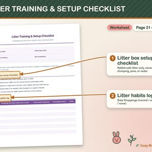 Kaninchenpflege-Vorlagen zum Ausdrucken, Kaninchenpflegeplaner, Gesundheits-Tracker für Kaninchen, Futterplaner, Tierarztbesuchsprotokoll, Kaninchenpflege-Protokoll (PDF) Bild 7