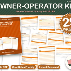 Trucking Business Planner Printable, Owner Operator Startup Checklist, Load Log, Per Load Profit Check, Tax Savings PDF