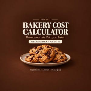 Foglio di calcolo per il calcolo dei costi di panificazione, modello per la determinazione dei prezzi delle ricette, calcolo dei costi degli ingredienti, della manodopera e del confezionamento, cartella di lavoro XLSX con guida in PDF