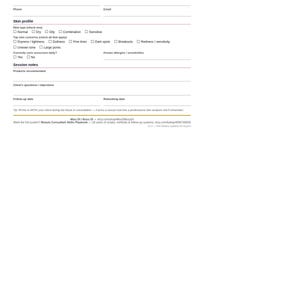 Beauty Client Consultation Form Printable | Skin Analysis Intake Sheet for Consultants | Facial Client Form PDF