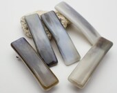 Extra Small Dark Brown Beige White Stained Glass Barrette, Tiny Fine Hair French Barrette, France Clip, Thin Hair Pin, Bangs Clip, WDBXS.