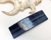 Medium Blue Purple Glass Barrette, French Barrette, Blue Stained Glass Barrette, France Barrette, Barrettes for Thick Hair, Fine Hair, RPBM