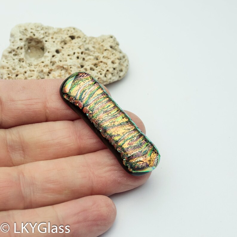 Mini Gold Fused Glass Barrette Tiny Gold Dichroic Barrette Extra Small Gold Copper Dichroic Glass Barrette MXSBCXS Fine Hair Barrette
