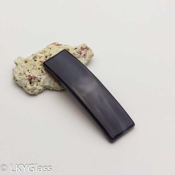 Blue Glass Barrette Blue Purple Stained Glass Barrette Small Etsy