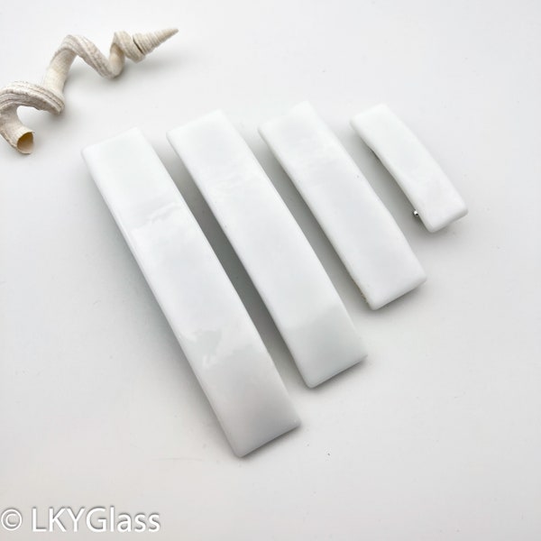 Bright Solid White Stained Glass Barrette, French Barrette, Thick Hair Barrette, Nonslip Side Hair Clip, Fine Hair Clasp, Bangs Pull, DW