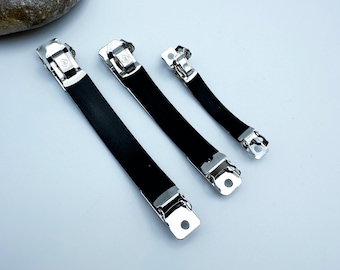 Pack of 100 Rubber Backed Barrette Finding, Choose 6cm, 8cm, 100cm Options, Non-Slip Clip, Glass, Acrylic, Plastic, Ribbon Craft, RUB
