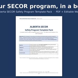 Alberta SECOR Safety Program Template Pack | Small Employer Health & Safety System | COR Audit-Ready Templates