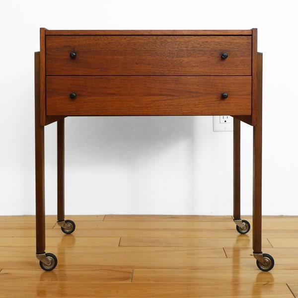 On Hold for M: Mid Century Teak Sewing Cart - Dieter Horn