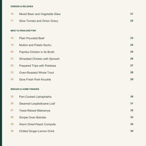 Actual PDF page 4 from A Taste of Lesotho: Contents, page 2.