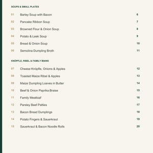Actual PDF page 3 from A Taste of Liechtenstein: Contents, page 1.