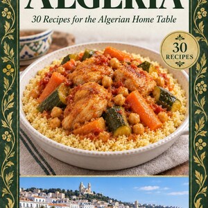 Actual cover of the A Taste of Algeria PDF cookbook.