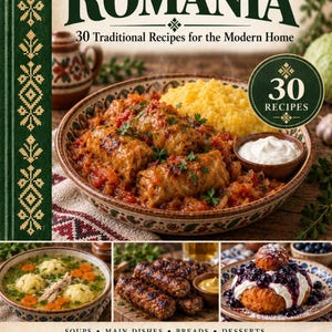 Actual cover of the A Taste of Romania PDF cookbook.