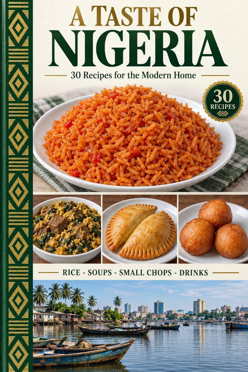 Actual cover of the A Taste of Nigeria PDF cookbook.