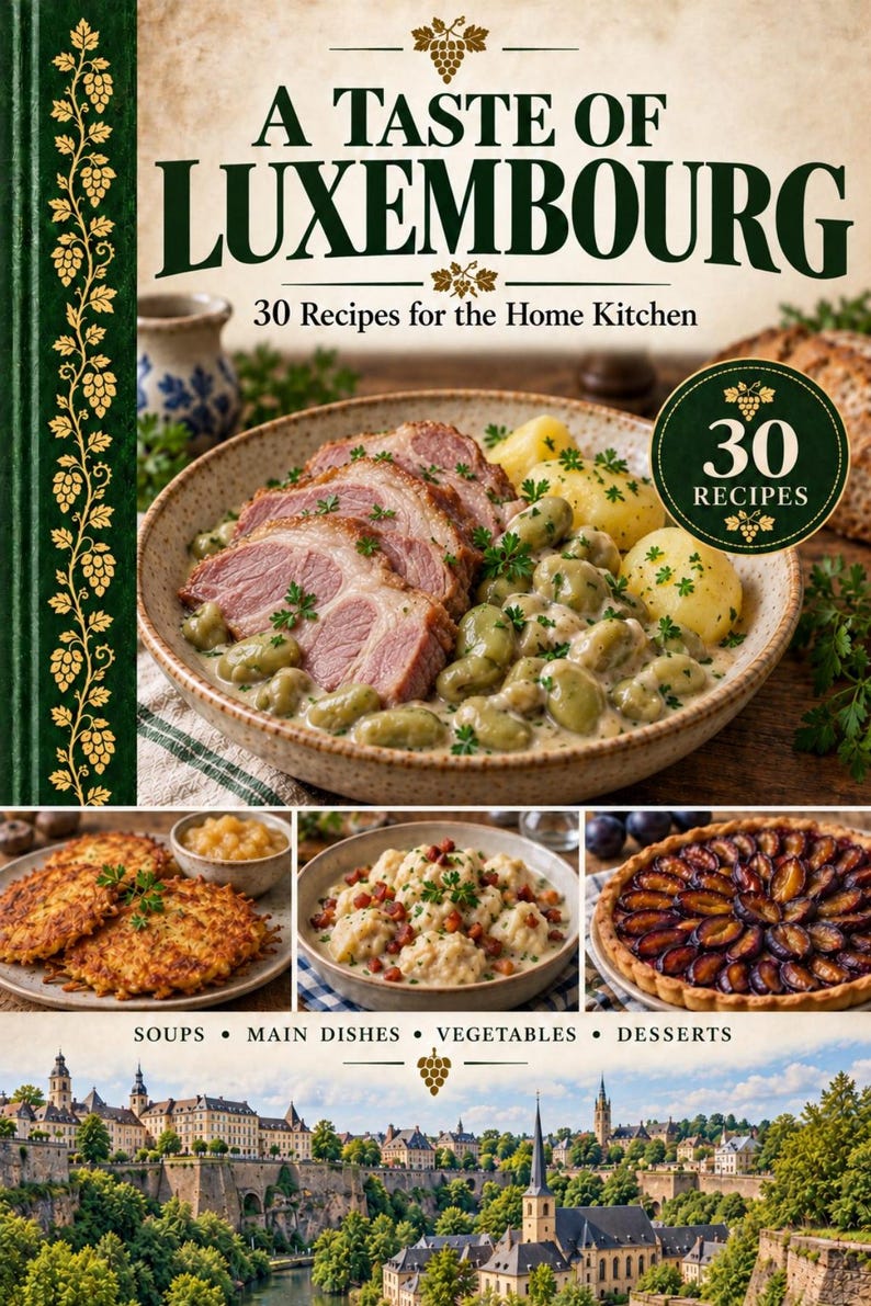 Actual cover of the A Taste of Luxembourg PDF cookbook.