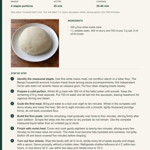 Actual PDF page 6 from A Taste of Central African Republic: Maize Boule recipe page.