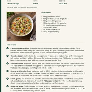 Actual PDF page 6 from A Taste of Liechtenstein: Barley Soup with Bacon recipe page.