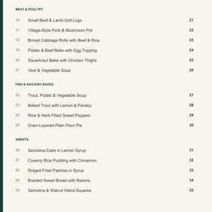 Actual PDF page 4 from A Taste of North Macedonia: Contents, page 2.