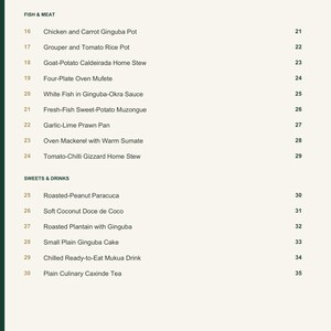 Actual PDF page 4 from A Taste of Angola: Contents, page 2.