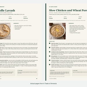 Two actual recipe pages from A Taste of Armenia.