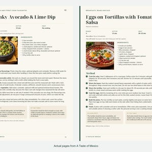 Two actual recipe pages from A Taste of Mexico.