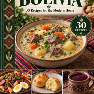 Actual cover of the A Taste of Bolivia PDF cookbook.