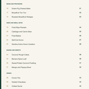 Actual PDF page 4 from A Taste of Dominica: Contents, page 2.