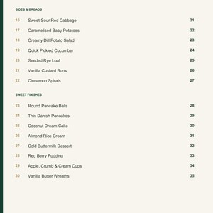 Actual PDF page 4 from A Taste of Denmark: Contents, page 2.