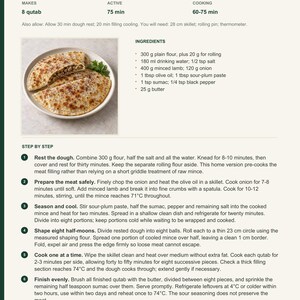 Actual PDF page 13 from A Taste of Azerbaijan: Meat Qutab recipe page.
