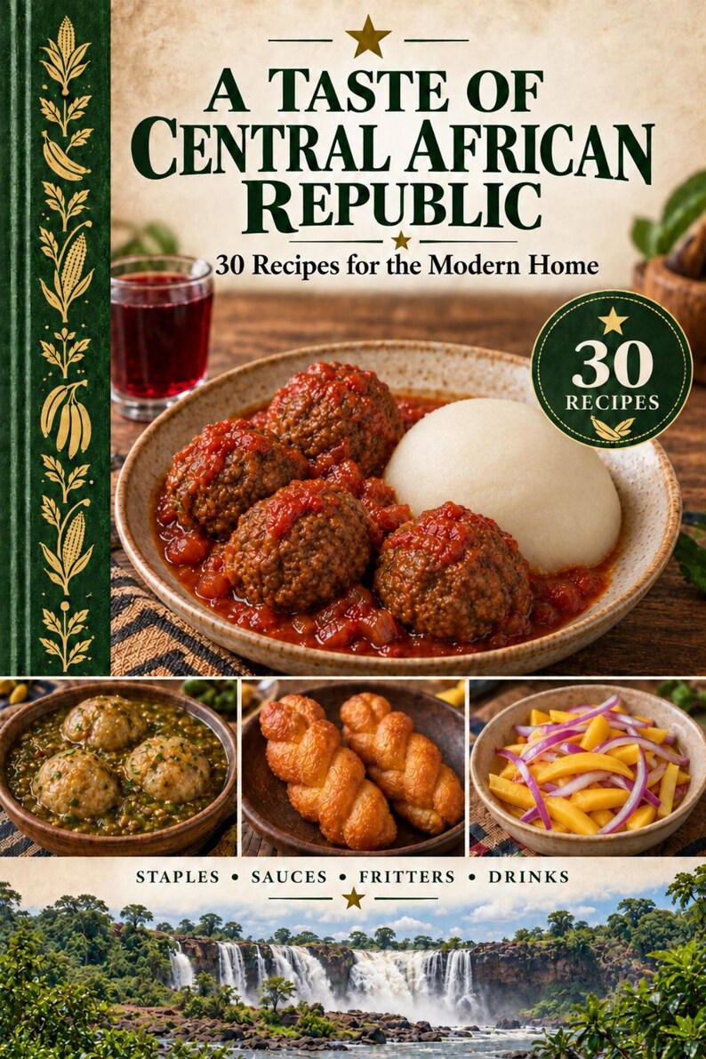 Actual cover of the A Taste of Central African Republic PDF cookbook.