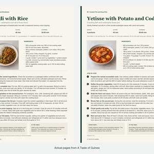Two actual recipe pages from A Taste of Guinea.