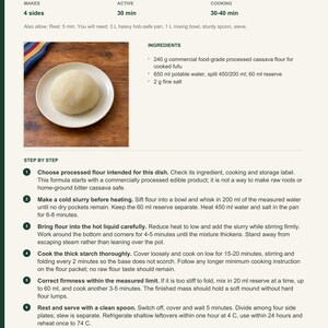 Actual PDF page 6 from A Taste of Democratic Republic of the Congo: Commercial Cassava Fufu recipe page.