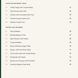 Actual PDF page 4 from A Taste of Central African Republic: Contents, page 2.