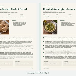 Two actual recipe pages from A Taste of Egypt.