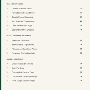 Actual PDF page 4 from A Taste of Namibia: Contents, page 2.