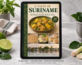 Suriname Cookbook PDF - 30 Recipes, English Digital Download