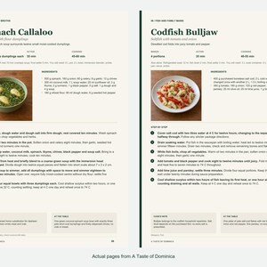 Two actual recipe pages from A Taste of Dominica.