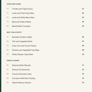 Actual PDF page 4 from A Taste of Sudan: Contents, page 2.