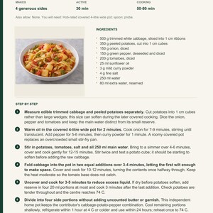 Actual PDF page 13 from A Taste of Namibia: Cabbage, Potato and Pepper Pot recipe page.